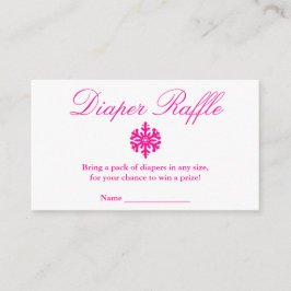 Winter Snowflake Baby shower Diaper Raffle Card Informatiekaartje