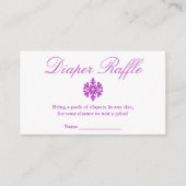 Winter Snowflake Baby shower Diaper Raffle Card Informatiekaartje (Voorkant)