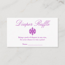 Winter Snowflake Baby shower Diaper Raffle Card Informatiekaartje