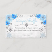 Winter Snowflake Baby shower Diaper Raffle Card Informatiekaartje (Voorkant)