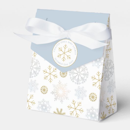 Winter Snowflake Baby shower Favoriet Box Bedankdoosjes (Voorkant Zijde)
