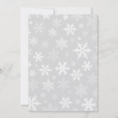 Winter Snowflake Baby shower Genderneutraal grijs Kaart (Achterkant)