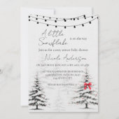 Winter Snowflake Baby Shower Invitation Feestdagenkaart (Voorkant)