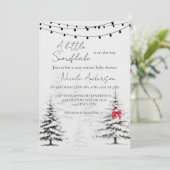 Winter Snowflake Baby Shower Invitation Feestdagenkaart (Staand voorkant)
