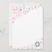 Winter Snowflake Baby Shower Invitations for Girls Kaart (Achterkant)