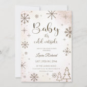 Winter snowflake baby shower kaart (Voorkant)
