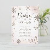 Winter snowflake baby shower kaart (Staand voorkant)