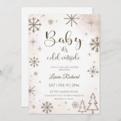 Winter snowflake baby shower kaart (Voorkant / Achterkant)