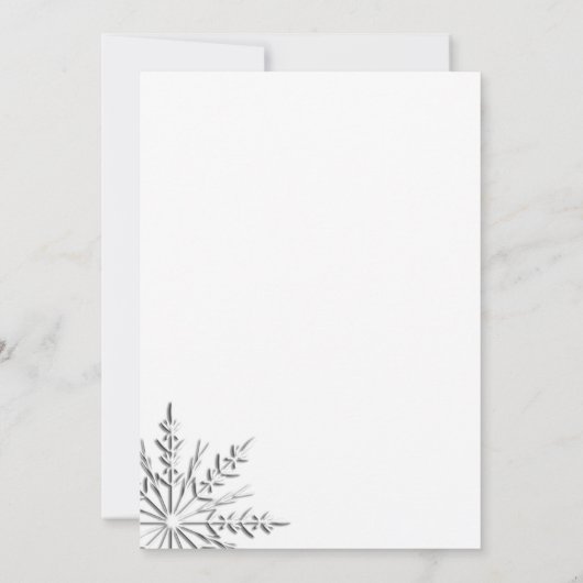 Winter Snowflake Baby shower Kaart (Achterkant)