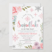 Winter Snowflake Baby shower per post Kaart (Voorkant)