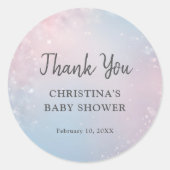 Winter Snowflake Baby Shower Ronde Sticker (Voorkant)