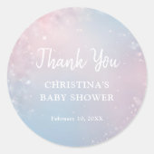 Winter Snowflake Baby Shower Ronde Sticker (Voorkant)