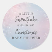 Winter Snowflake Baby Shower Ronde Sticker (Voorkant)