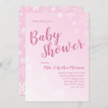 Winter Snowflake Baby shower Roze Meisje