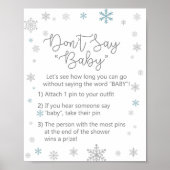 Winter Snowflake Baby shower Sign Poster (Voorkant)