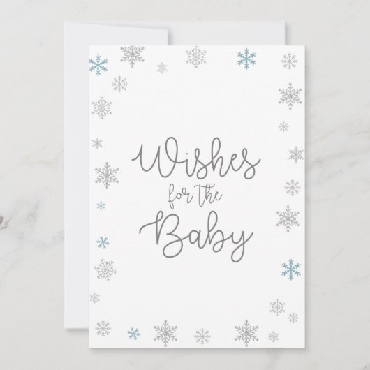 Winter Snowflake Baby shower Sign Size 5x7" Kaart (Voorkant)