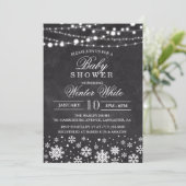 Winter Snowflake Baby shower Uitnodiging (Staand voorkant)
