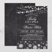 Winter Snowflake Baby shower Uitnodiging (Voorkant / Achterkant)