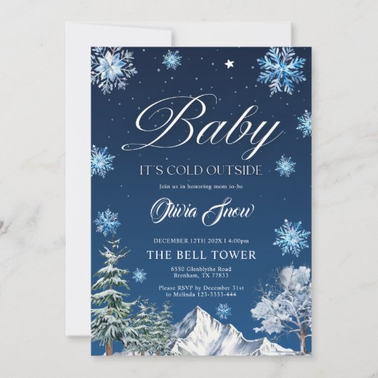 Winter Snowflake Baby shower Uitnodiging (Voorkant)