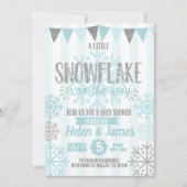 Winter Snowflake Baby shower Uitnodiging (Voorkant)