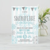 Winter Snowflake Baby shower Uitnodiging (Staand voorkant)