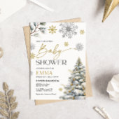 Winter Snowflake Baby shower Uitnodiging