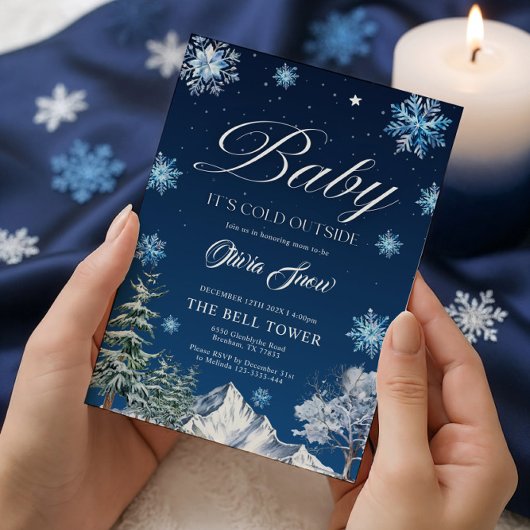 Winter Snowflake Baby shower Uitnodiging