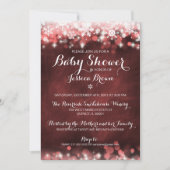 Winter Snowflake Baby shower Uitnodiging - Rood (Voorkant)