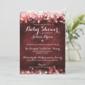 Winter Snowflake Baby shower Uitnodiging - Rood (Staand voorkant)