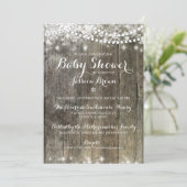 Winter Snowflake Baby shower Uitnodiging - Rustiek (Staand voorkant)
