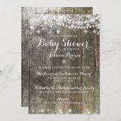 Winter Snowflake Baby shower Uitnodiging - Rustiek (Voorkant / Achterkant)