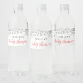 Winter Snowflake Baby shower Water Fles Label Waterfles Etiket