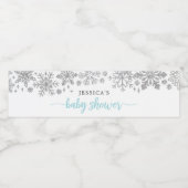 Winter Snowflake Baby shower Water Fles Label Waterfles Etiket (Enkel label)
