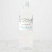 Winter Snowflake Baby shower Water Fles Label Waterfles Etiket (Voorkant)