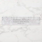 Winter Snowflake Baby shower Water Fles Label Waterfles Etiket (Enkel label)