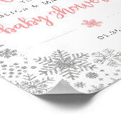 Winter Snowflake Baby shower Welkomstteken Poster (Hoek)