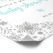 Winter Snowflake Baby shower Welkomstteken Poster (Hoek)