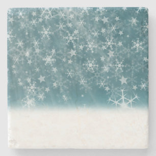 Winter Snowflake Background Stenen Onderzetter