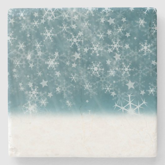 Winter Snowflake Background Stenen Onderzetter (Voorkant)