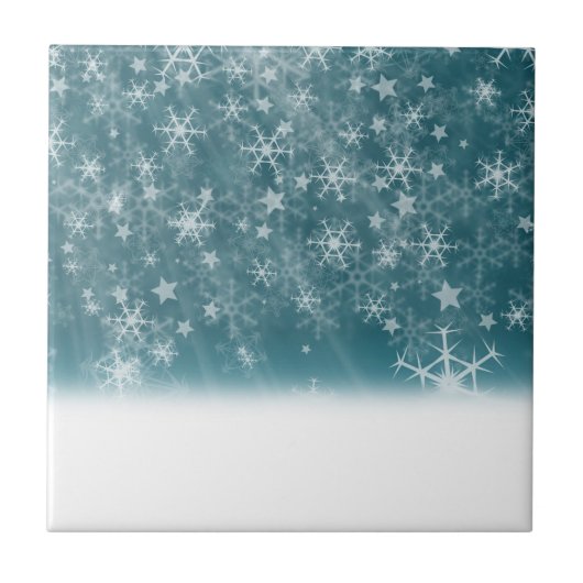 Winter Snowflake Background Tegeltje (Voorkant)