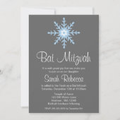 Winter Snowflake Bat Mitzvah Uitnodigingen (Voorkant)