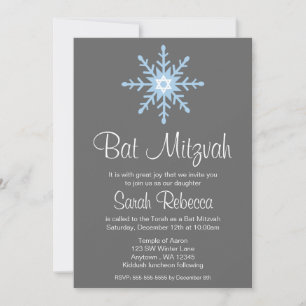 Winter Snowflake Bat Mitzvah Uitnodigingen