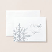 Winter Snowflake Bedankt Opmerking Folie Kaarten (Voorkant met envelop)