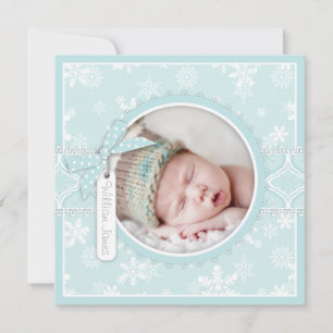 Winter Snowflake Birth koninklijke fotokaart Kaart