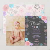 Winter Snowflake Birthday Bedankt voor kaarten (Voorkant / Achterkant)