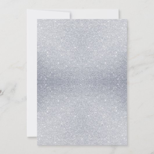 WInter Snowflake Birthday Invitation Glitter Kaart (Achterkant)