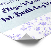 Winter Snowflake Birthday Party Sign Poster (Hoek)