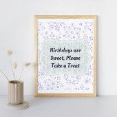 Winter Snowflake Birthday Party Sign Poster