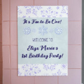 Winter Snowflake Birthday Party Sign Poster