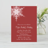 Winter Snowflake Birthday Uitnodiging (Staand voorkant)